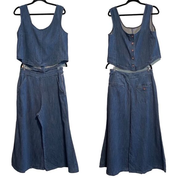 Pilcro- Women’s Denim Wide-Leg Pant Matching Set, Size 14 Altered - Picture 2 of 16